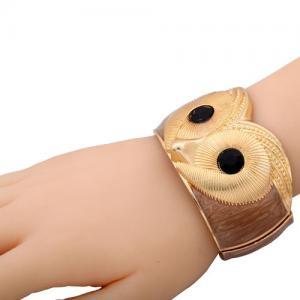 Stunning Unique Owl Gold Plated Cuff Bracelet