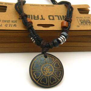 Tibet Bone Hum Character Amulet Necklace