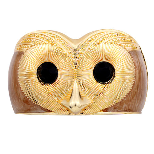 Stunning Unique Owl Gold Plated Cuff Bracelet