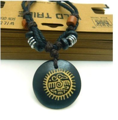 Tibet Ox Bone Golden Wings Roc Amulet Necklace on Luulla